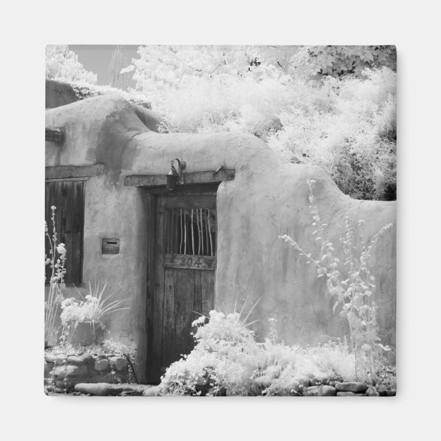 Aimant Porte adobe typique et entrée à Santa Fe, Nouveau (Devant)