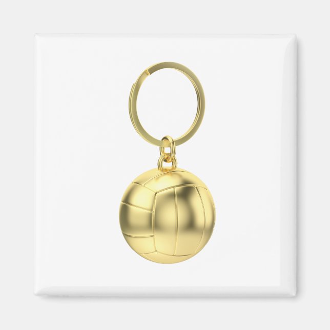 Aimant Porte - clé d'or avec volley-ball (Devant)