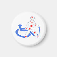 Porte-clés Badge Rond 7,6 Cm Handicap invisible / 