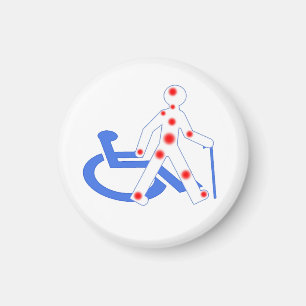 Aimant Porte-clés Badge Rond 7,6 Cm Handicap invisible /