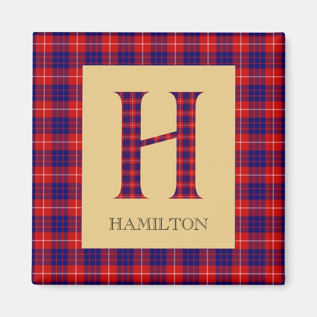 Aimant Porte-clés monogramme H tartan Hamilton (Devant)
