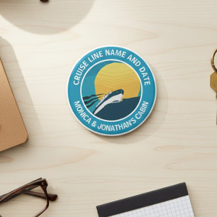 Aimant Porte de Cabine de Croisière Ronde Nom Personnalis