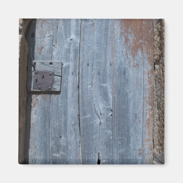 Aimant Porte en bois usé et rouillé (Devant)