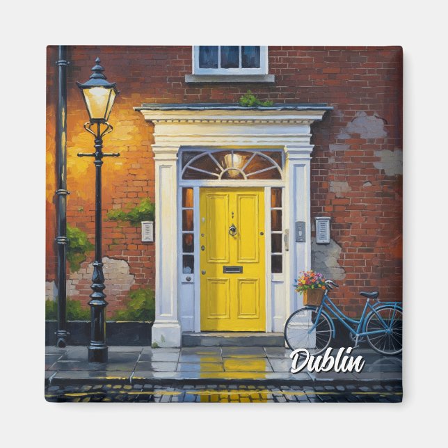 Aimant Porte jaune à Dublin (Devant)