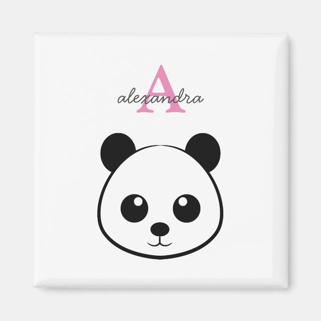 Aimant Porte-panda coutume Monogramme (Devant)