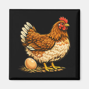 Aimant Porte-poulet à motif de poulet avec œuf Ferme de p