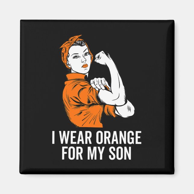 Aimant Porter L'Orange Pour Mon Fils Mois De Sensibilisat (Devant)