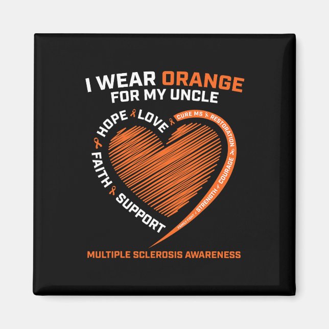 Aimant Porter Orange Pour Mon Oncle Ms Multiple Sclerosis (Devant)