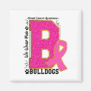 Aimant Porter Pink Bulldogs Breast Cancer Sensibilisation