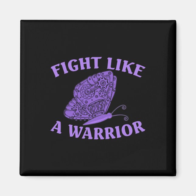 Aimant Porter Ruban Purple Butterfly Warrior Fibromyalgie (Devant)