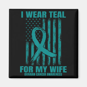 Aimant Porter Turquoise Ribbon Femme Cancer de l'ovaire S