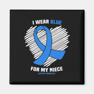 Aimant Portez Bleu pour ma Nièce Alopecia Sensibilisation