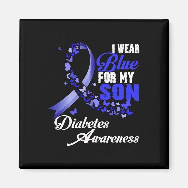 Aimant Portez du bleu pour mon fils T1d sensibilisation a (Devant)