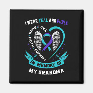 Aimant Portez Turquoise et violet pour mon grand-mère qui
