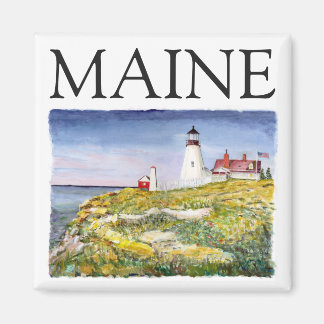 Aimant Portland Head Lighthouse Maine Aquarelle Peinture