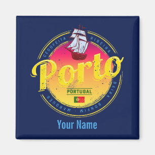 Aimant Porto au Portugal Navire Retro Sunset Vintage