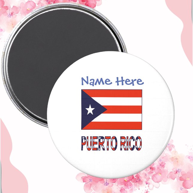 Aimant Porto Rico Porto Rico Drapeau bleu Personnalisatio (Créateur téléchargé)