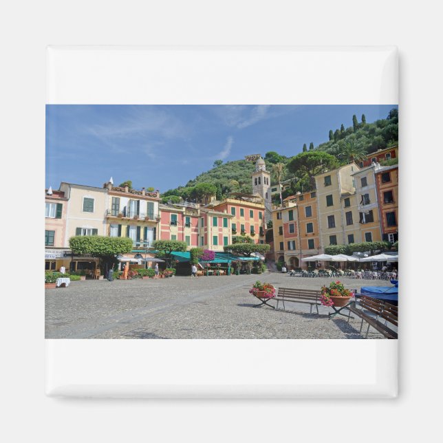 Aimant Portofino, Italie. Carré du village de Portofino (Devant)