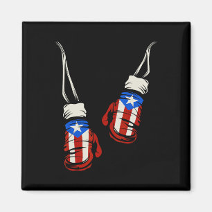 Aimant Portoricain Porto Rico Gants de boxe Drapeau T Shi