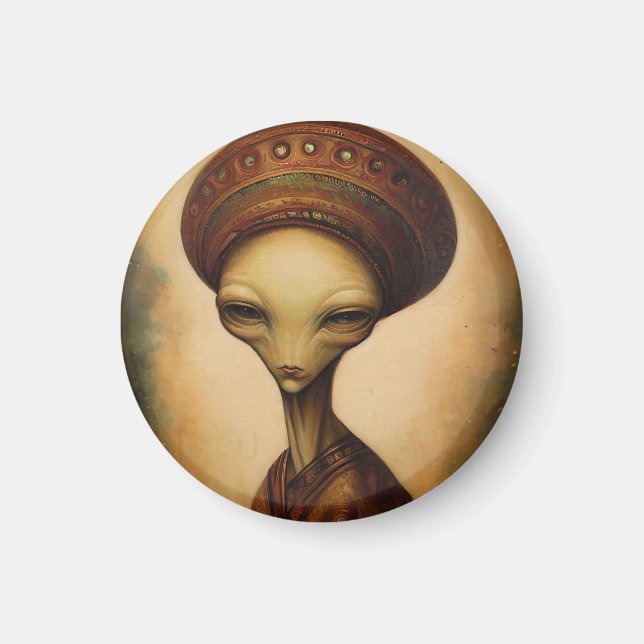 Aimant Portrait Alien antique (Devant)