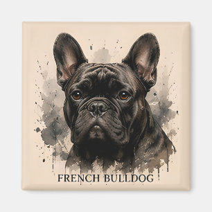 Aimant Portrait artistique de chien compagnon mignon Boul