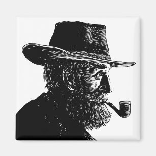 Aimant Portrait au point et à la ligne : Vieil homme sage