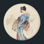 Aimant Portrait complet de la femme par Katsushika Hokusa<br><div class="desc">Portrait en longueur de la femme par Katsushika Hokusai Magnet</div>