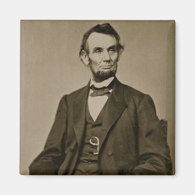 Aimant Portrait d'Abraham Lincoln (1809-65) (photo b/w) (Devant)