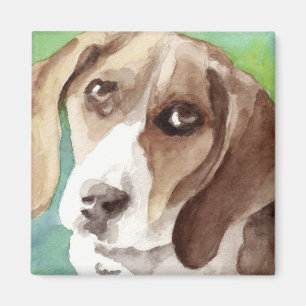 Aimant Portrait de Beagle à l'aquarelle