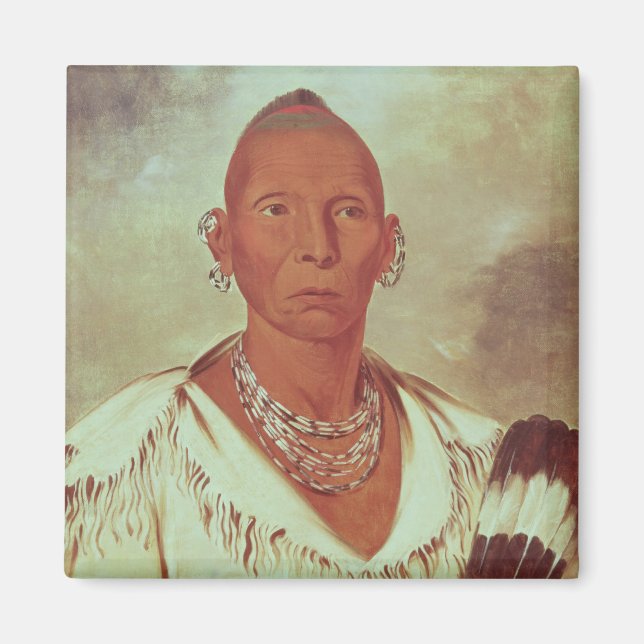 Aimant Portrait de Black Hawk, chef indien (Devant)