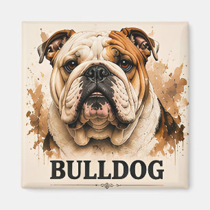 Aimant Portrait de bouledogue anglais classique