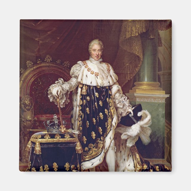 Aimant Portrait de Charles X dans Robes de couronnement,  (Devant)