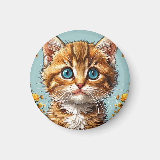 Aimant Portrait de chaton mignon (Devant)