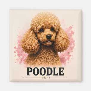 Aimant Portrait de chien élégant Caniche Artwork Premium