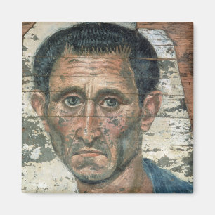 Aimant Portrait de Fayum d'un homme dans un manteau bleu,