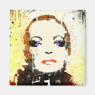 Aimant portrait de femme de "art de bruit" d'aimant