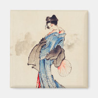Portrait de femme en pied par Katsushika Hokusai