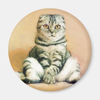 Aimant Portrait de fixation de chats pliés écossais