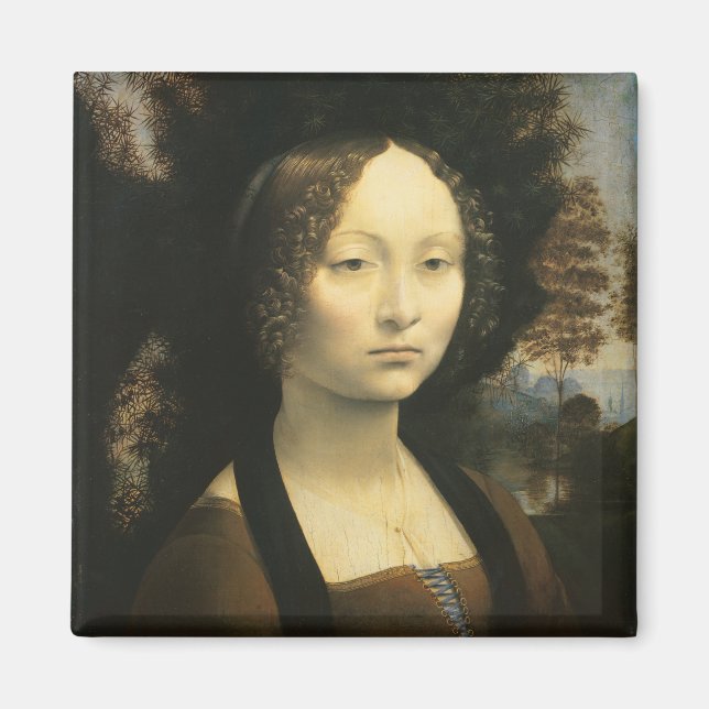 Aimant Portrait de Ginevra de' Benci de Léonard de Vinci (Devant)