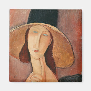 Aimant Portrait de Jeanne Hebuterne dans un grand casquet