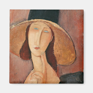 Aimant Portrait de Jeanne Hebuterne dans un grand casquet