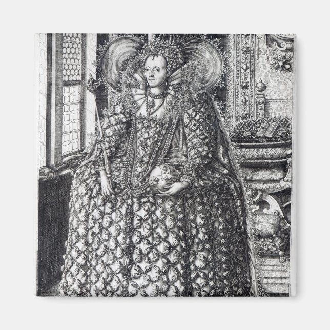 Aimant Portrait de la reine Elizabeth I (Devant)