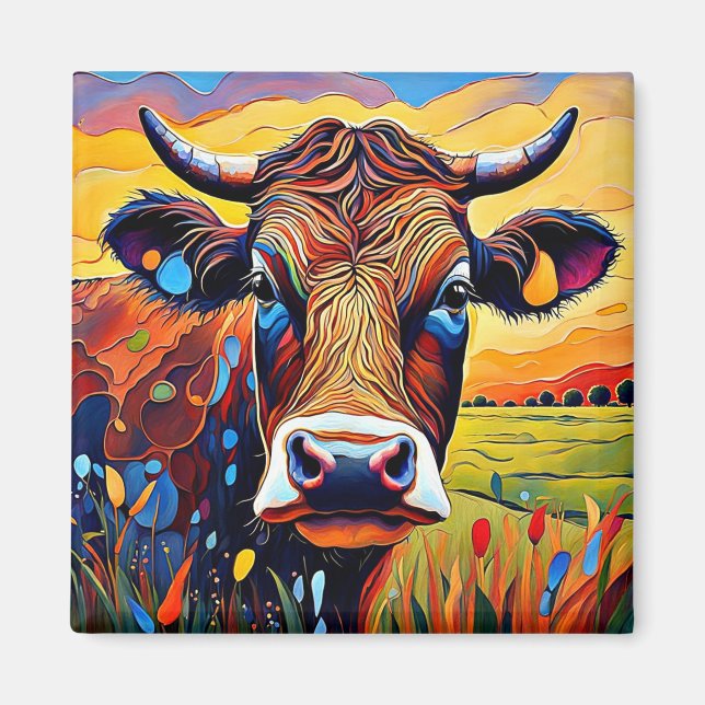 Aimant Portrait de la vache 1 (Devant)