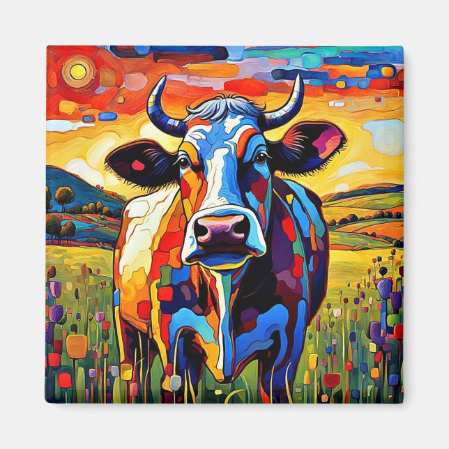 Aimant Portrait de la vache 2 (Devant)