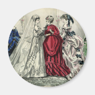 Aimant Portrait de mariage victorien antique de la mariée
