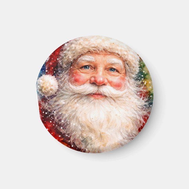 Aimant Portrait de Noël joyeux Père Noël (Devant)