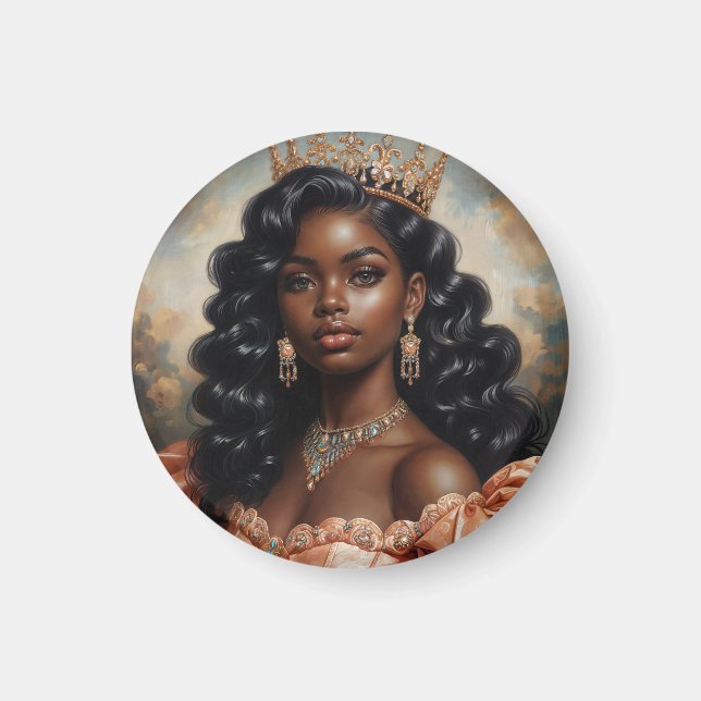 Aimant Portrait de Princesse Noire (Devant)