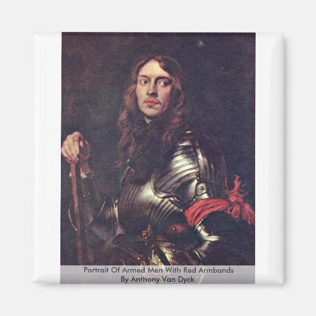 Aimant Portrait D'Hommes Armés Avec Fils Rouges (Devant)
