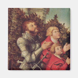 Aimant Portrait d'un chevalier avec ses deux fils