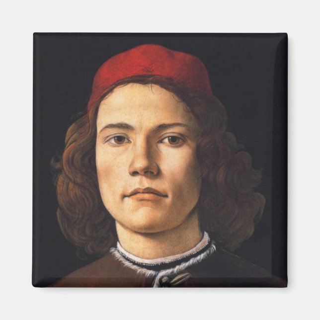 Aimant Portrait d'un jeune homme par Sandro Botticelli (Devant)